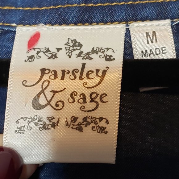 Parsley & Sage Embroidery Chambray Vest - Picture 10 of 11